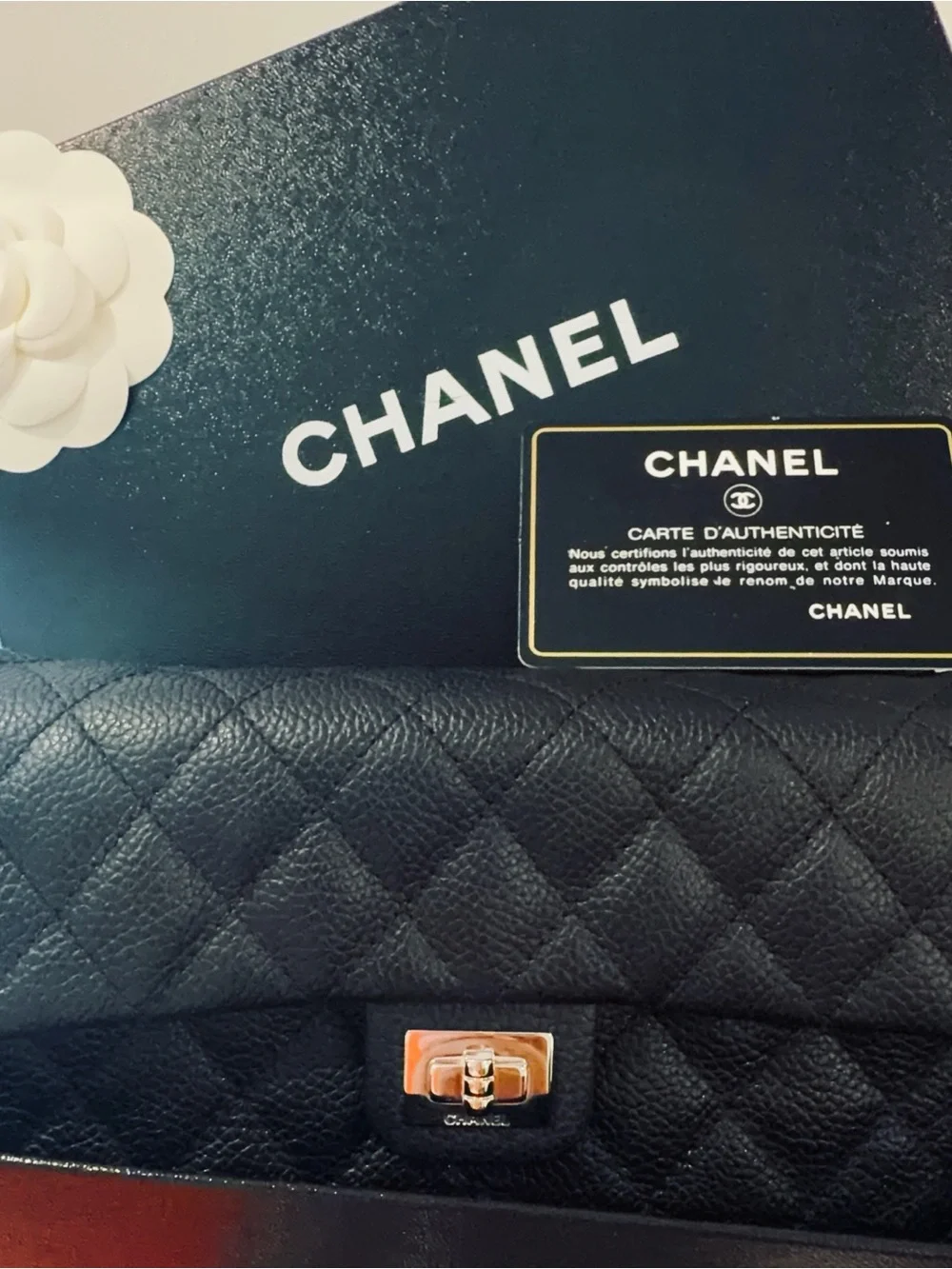 CHANEL Black Quilted Caviar Leather belt bag